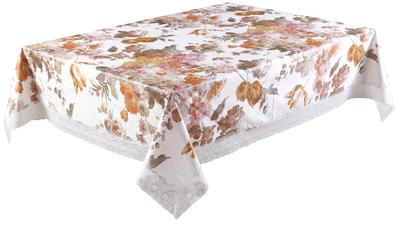 PVC flannel back table cloth with 3 lace