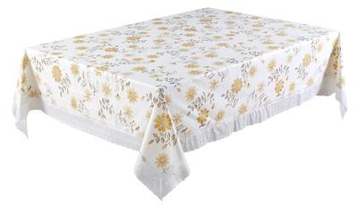 PVC flannel back table cloth with 3 lace