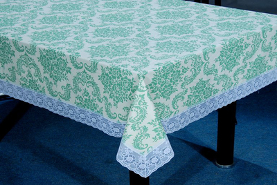 PVC flannel back table cloth with 3 lace